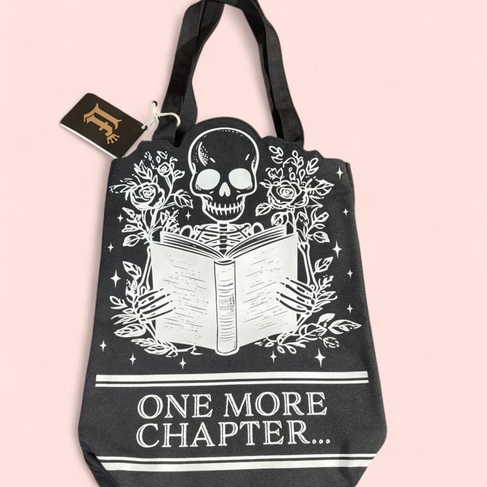 Loungefly BAM Exclusive "One more Chapter" skeleton book tote bag- Sold Out - Picture 1 of 6